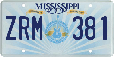 MS license plate ZRM381