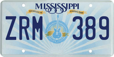 MS license plate ZRM389
