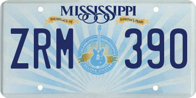 MS license plate ZRM390