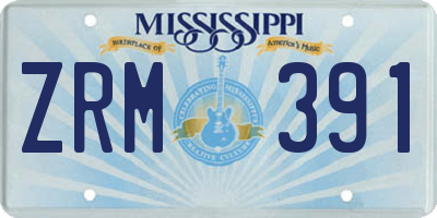 MS license plate ZRM391