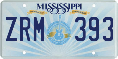 MS license plate ZRM393