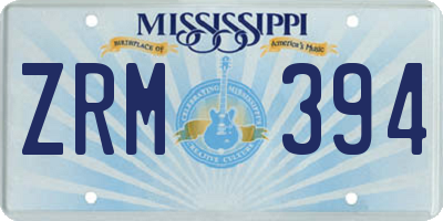 MS license plate ZRM394