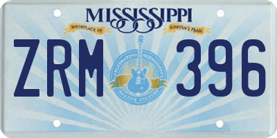 MS license plate ZRM396