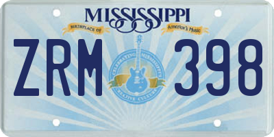 MS license plate ZRM398