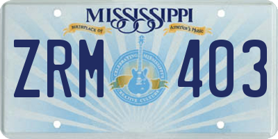 MS license plate ZRM403