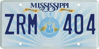 MS license plate ZRM404