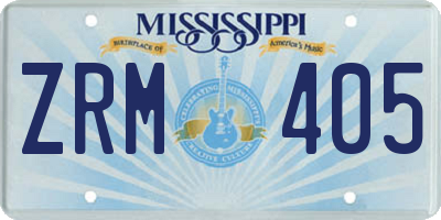 MS license plate ZRM405