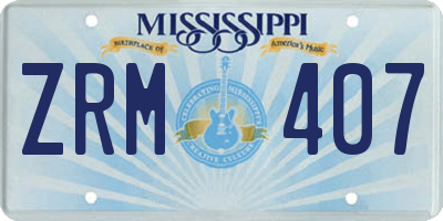 MS license plate ZRM407