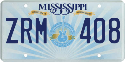 MS license plate ZRM408