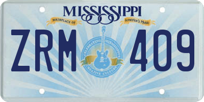 MS license plate ZRM409