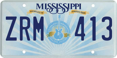 MS license plate ZRM413