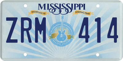 MS license plate ZRM414