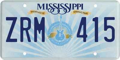 MS license plate ZRM415