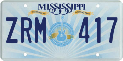 MS license plate ZRM417
