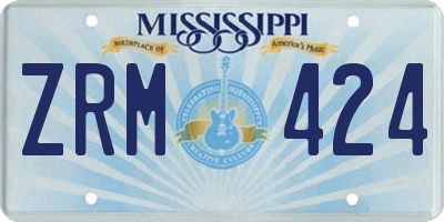 MS license plate ZRM424