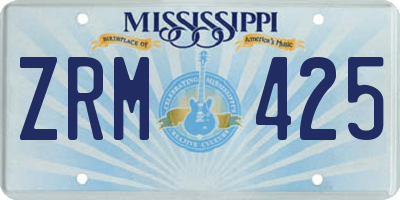 MS license plate ZRM425