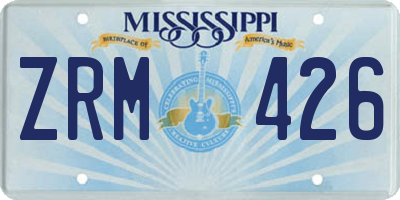 MS license plate ZRM426