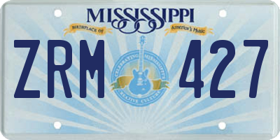 MS license plate ZRM427
