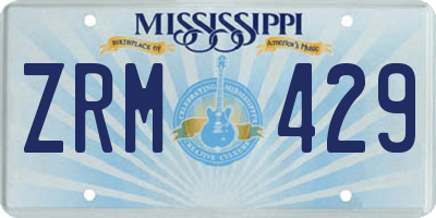MS license plate ZRM429