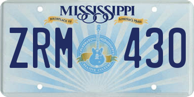 MS license plate ZRM430