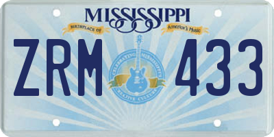 MS license plate ZRM433