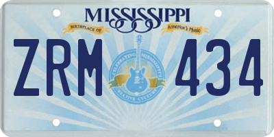 MS license plate ZRM434