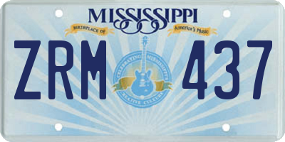 MS license plate ZRM437