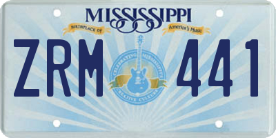 MS license plate ZRM441