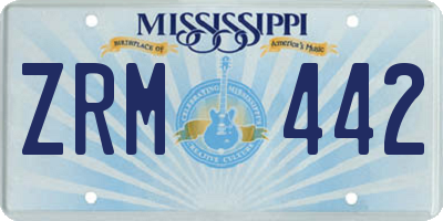 MS license plate ZRM442