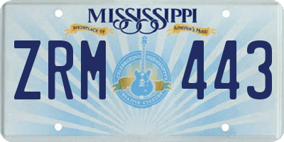MS license plate ZRM443