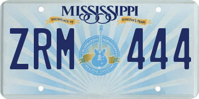 MS license plate ZRM444