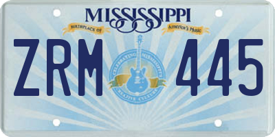 MS license plate ZRM445