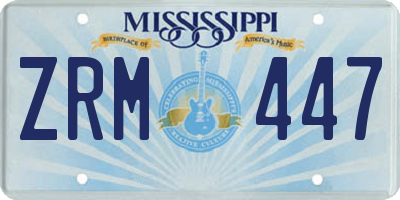 MS license plate ZRM447