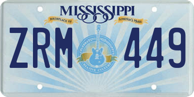 MS license plate ZRM449