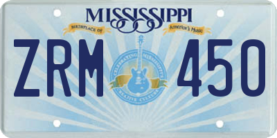 MS license plate ZRM450