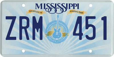 MS license plate ZRM451