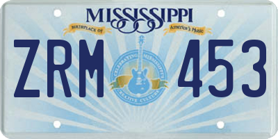 MS license plate ZRM453