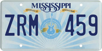 MS license plate ZRM459