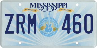 MS license plate ZRM460