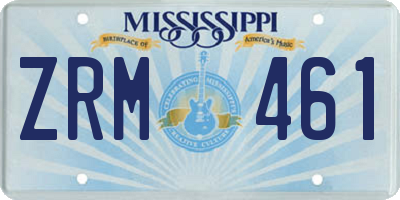 MS license plate ZRM461