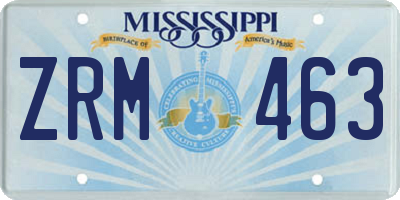 MS license plate ZRM463