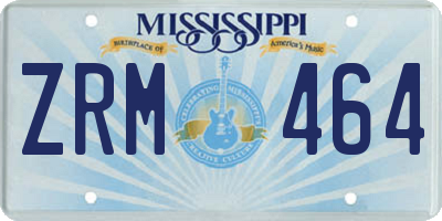 MS license plate ZRM464