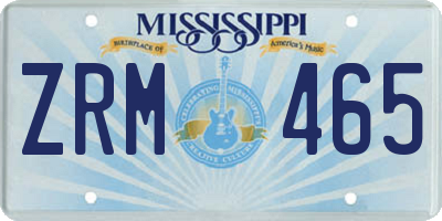 MS license plate ZRM465