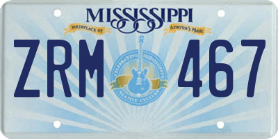 MS license plate ZRM467