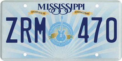 MS license plate ZRM470