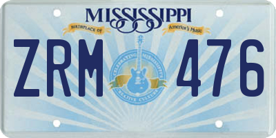 MS license plate ZRM476