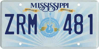 MS license plate ZRM481