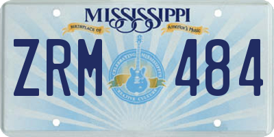 MS license plate ZRM484
