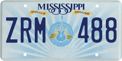 MS license plate ZRM488