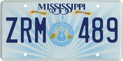 MS license plate ZRM489